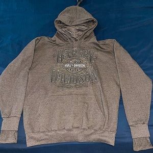 Harley Davidson Dark Grey Hoodie with builder-in Face Mask